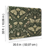 York Mystic Moth Dark Green Forest Magic Wallpaper