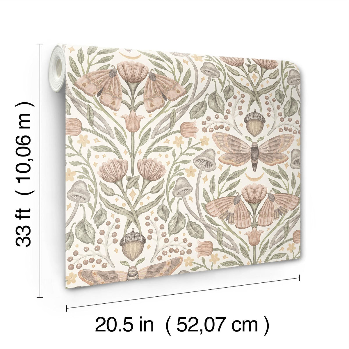 York Mystic Moth Blush Forest Magic Wallpaper