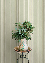 York Calvados Moss Linen Stripe Wallpaper