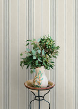 York Calvados Turquoise Linen Stripe Wallpaper