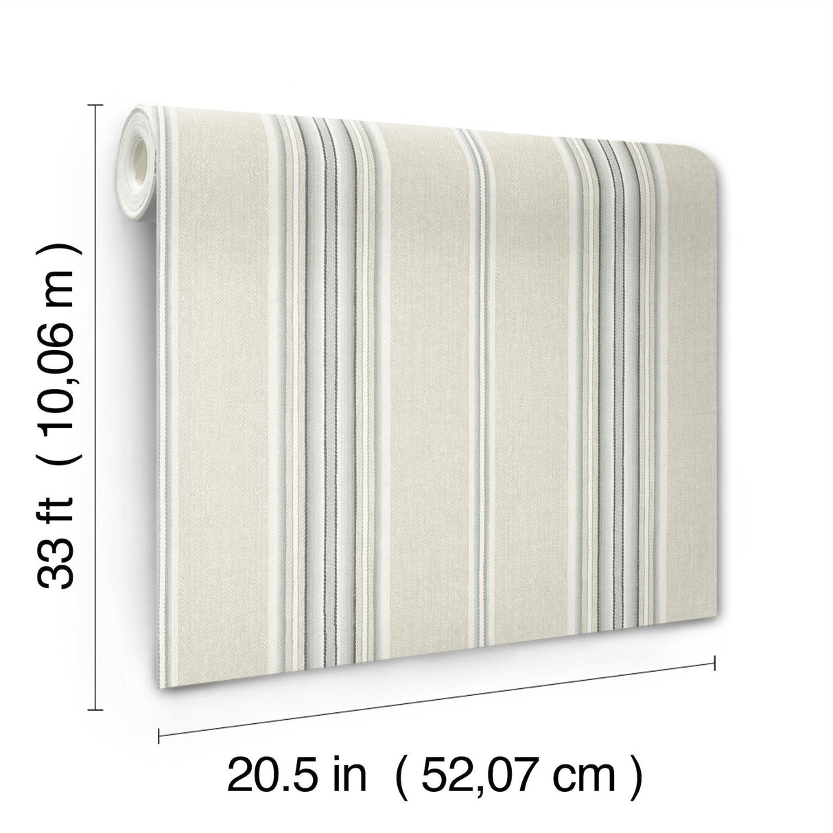 York Calvados Turquoise Linen Stripe Wallpaper