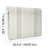 York Calvados Turquoise Linen Stripe Wallpaper