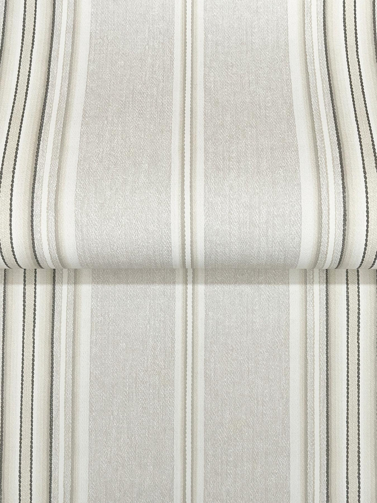 York Calvados Grey Linen Stripe Wallpaper