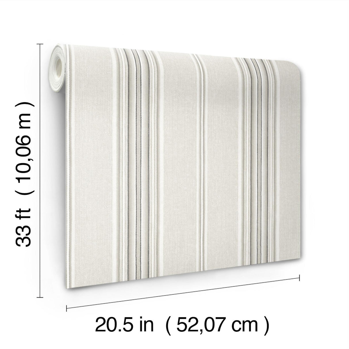 York Calvados Grey Linen Stripe Wallpaper