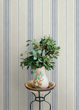 York Calvados Blue Linen Stripe Wallpaper