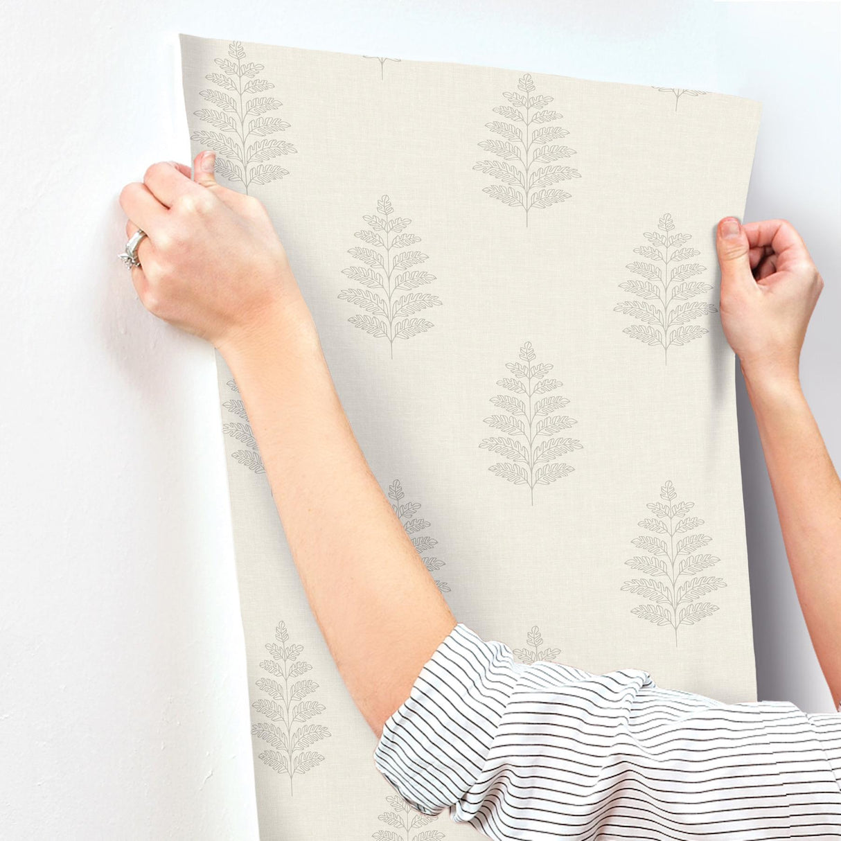 York Frond Cream Leaf Wallpaper