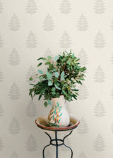 York Frond Cream Leaf Wallpaper