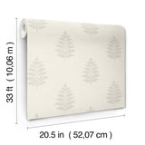 York Frond Cream Leaf Wallpaper