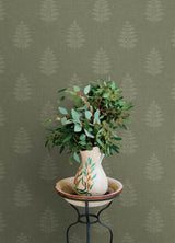 York Frond Dark Green Leaf Wallpaper