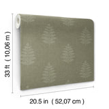 York Frond Dark Green Leaf Wallpaper