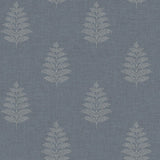 York Frond Denim Leaf Wallpaper