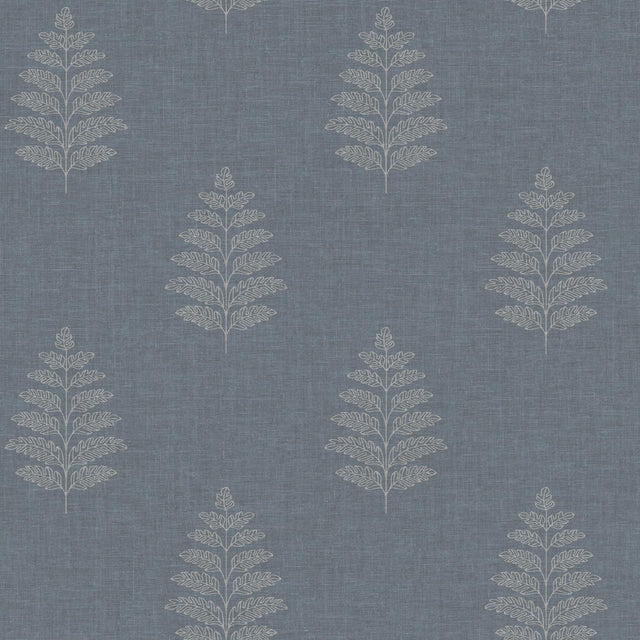 York Frond Denim Leaf Wallpaper