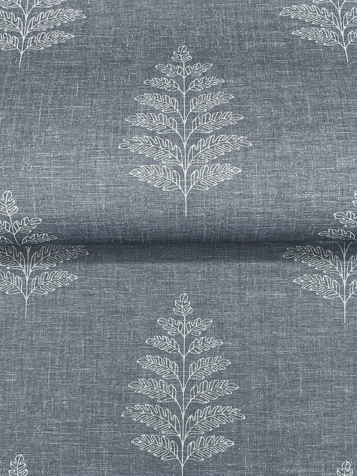 York Frond Denim Leaf Wallpaper