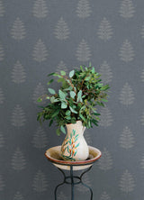 York Frond Denim Leaf Wallpaper
