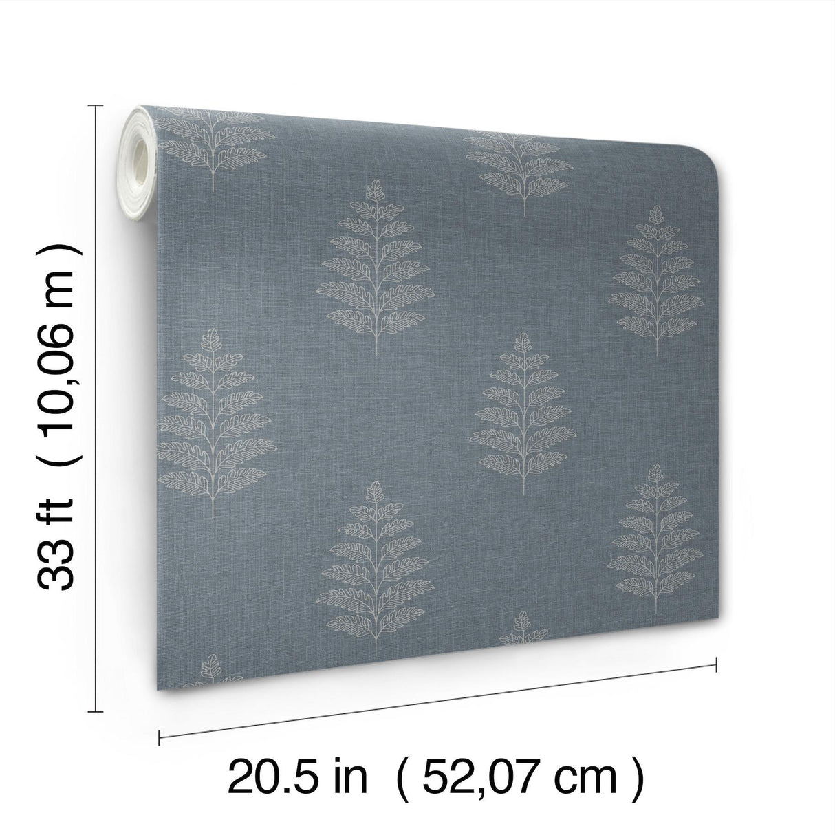 York Frond Denim Leaf Wallpaper