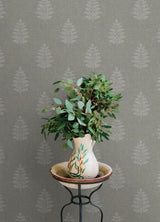 York Frond Charcoal Leaf Wallpaper