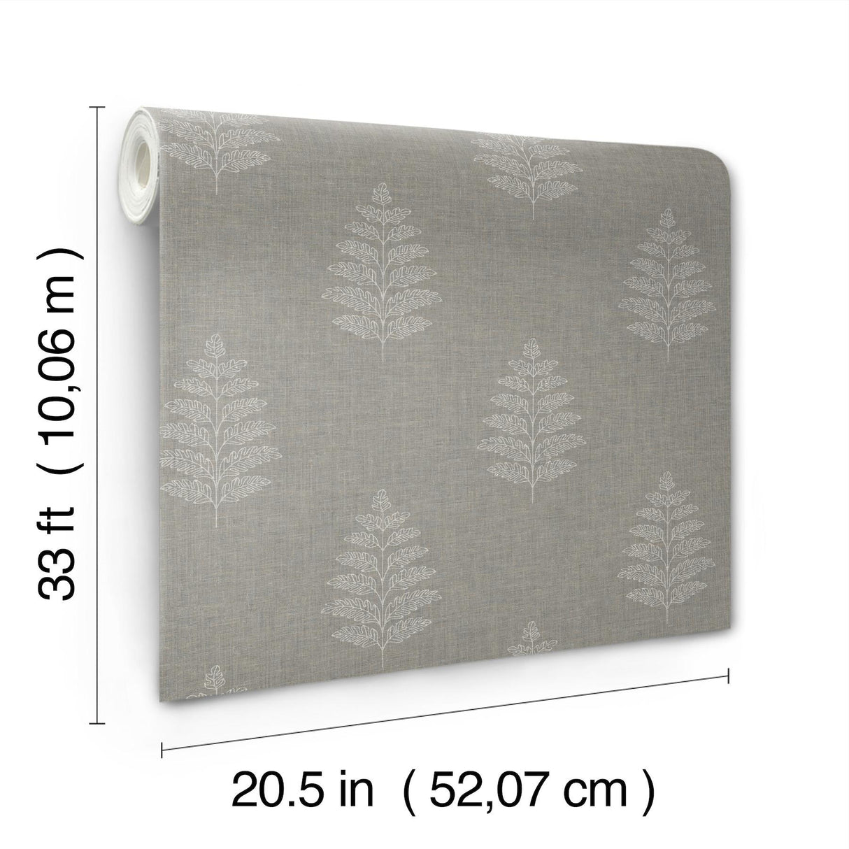 York Frond Charcoal Leaf Wallpaper
