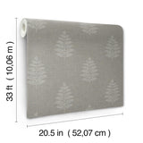 York Frond Charcoal Leaf Wallpaper