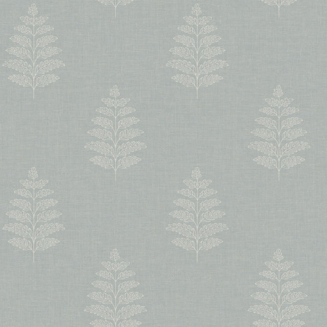 York Frond Light Blue Leaf Wallpaper