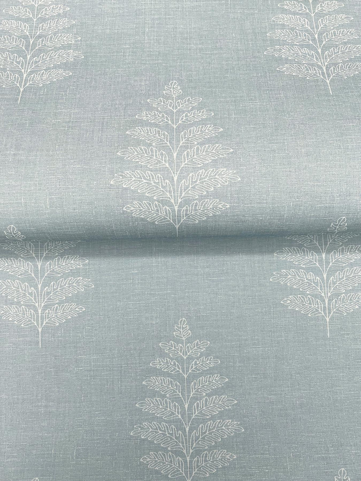 York Frond Light Blue Leaf Wallpaper