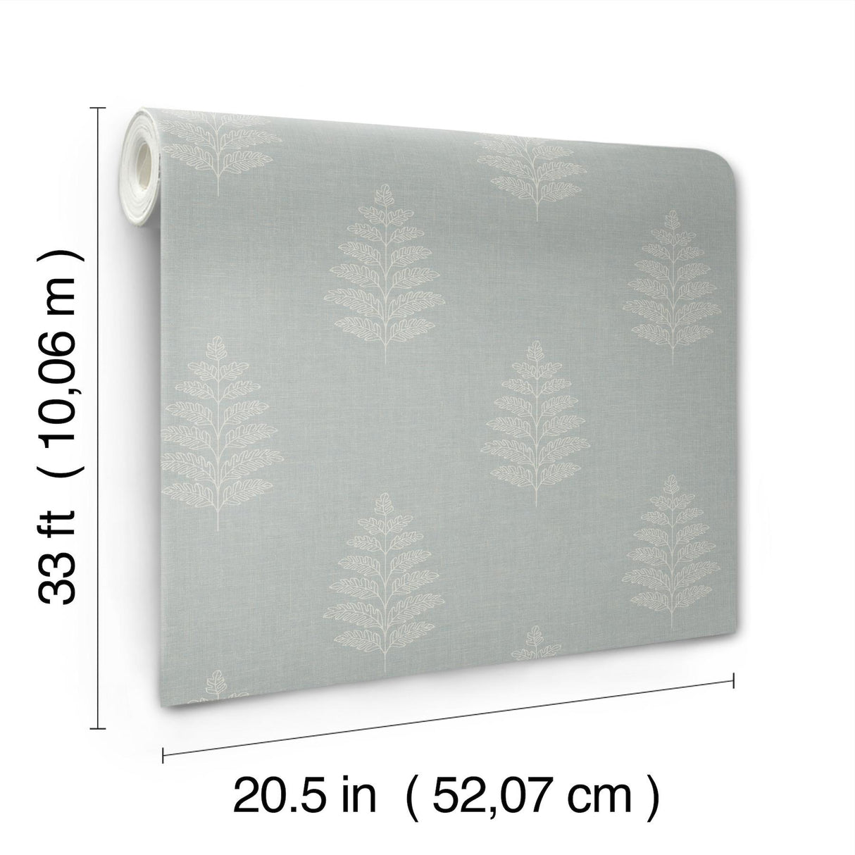 York Frond Light Blue Leaf Wallpaper