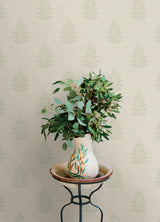 York Frond Beige Leaf Wallpaper