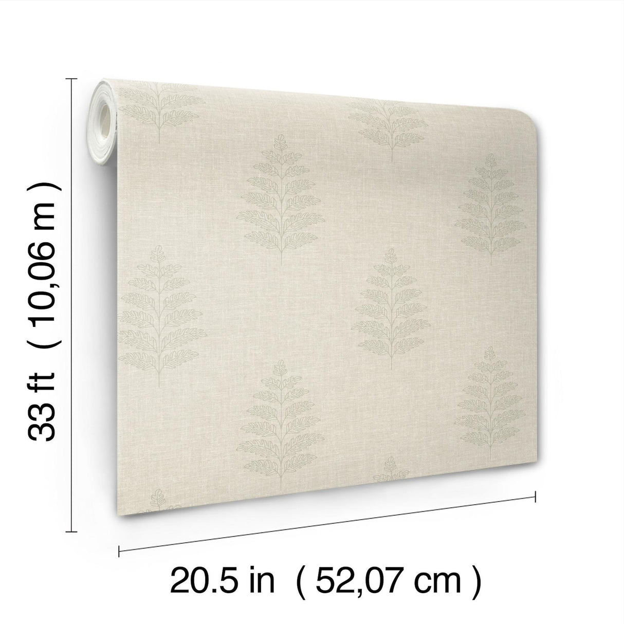 York Frond Beige Leaf Wallpaper