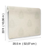 York Frond Beige Leaf Wallpaper