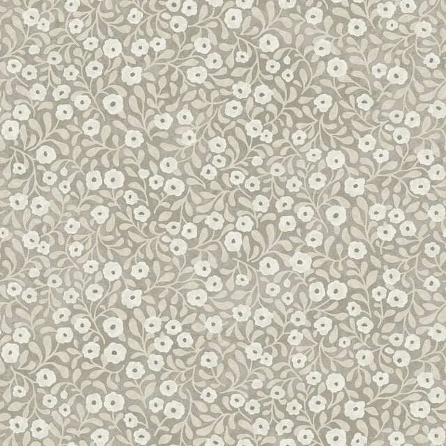 York Poppy Trail Grey Floral Wallpaper