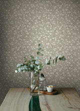 York Poppy Trail Grey Floral Wallpaper