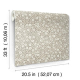 York Poppy Trail Grey Floral Wallpaper