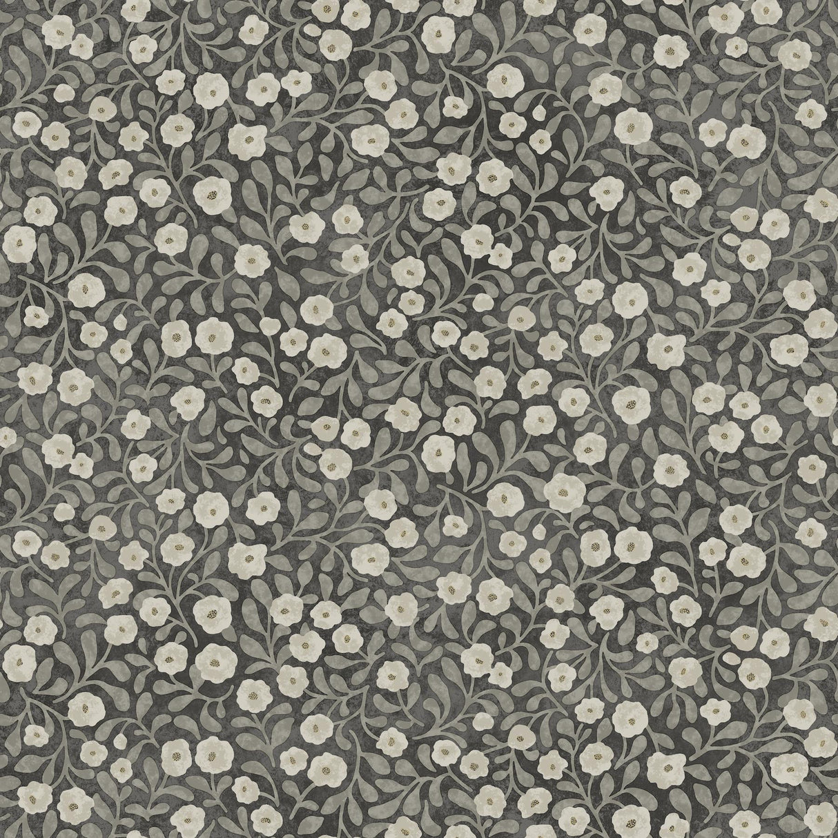 York Poppy Trail Black Floral Wallpaper