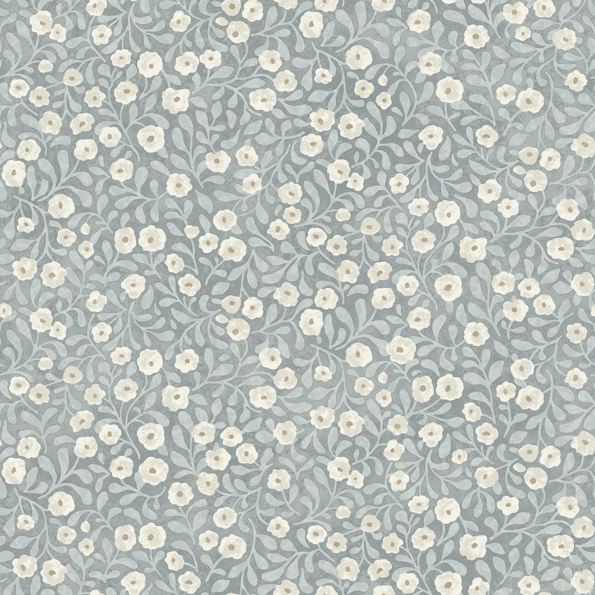 York Poppy Trail Light Blue Floral Wallpaper