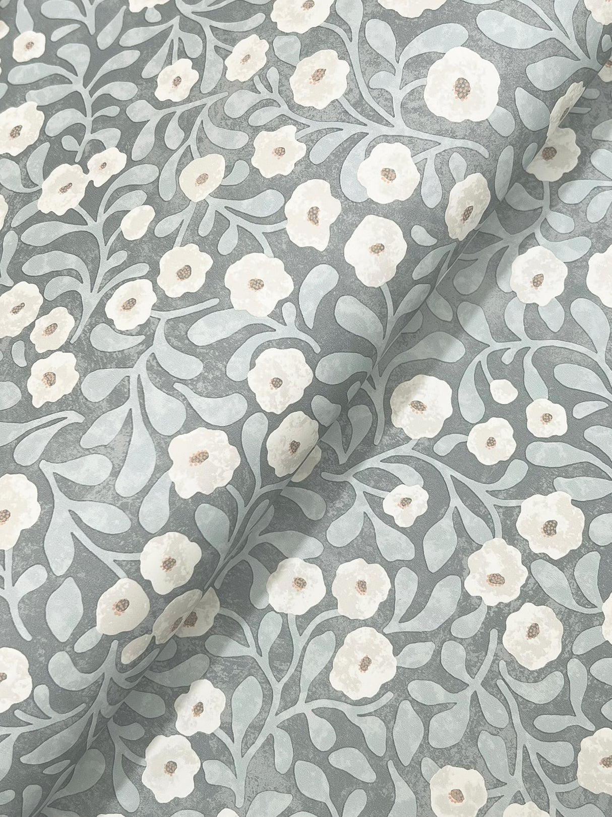 York Poppy Trail Light Blue Floral Wallpaper