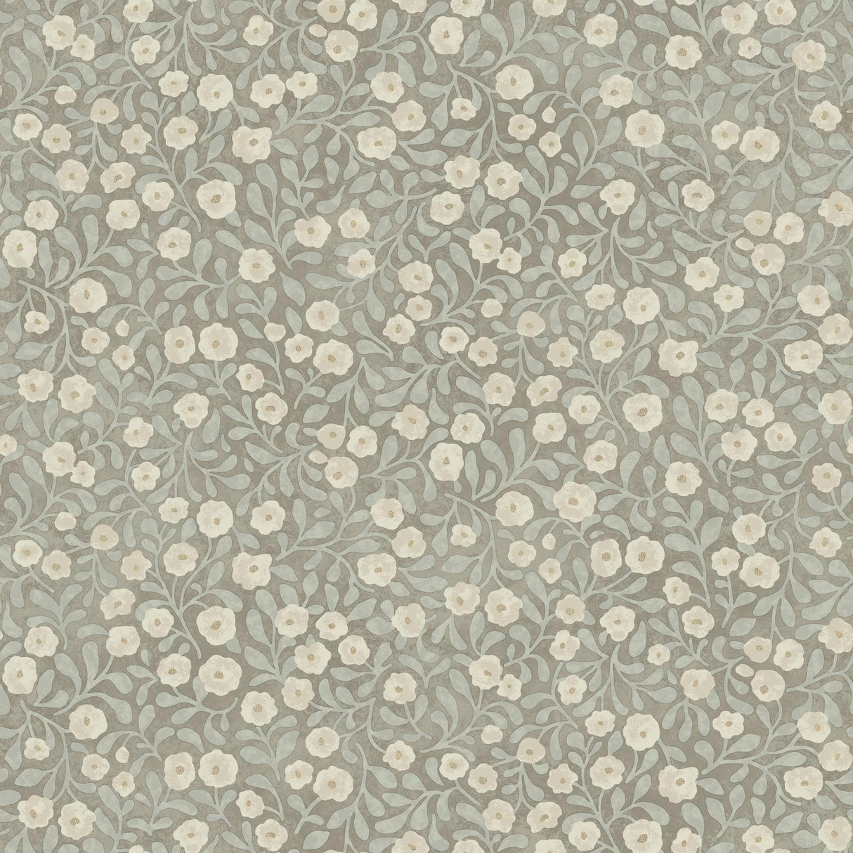 York Poppy Trail Aqua Floral Wallpaper
