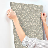 York Poppy Trail Aqua Floral Wallpaper
