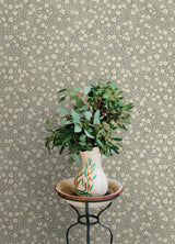 York Poppy Trail Aqua Floral Wallpaper