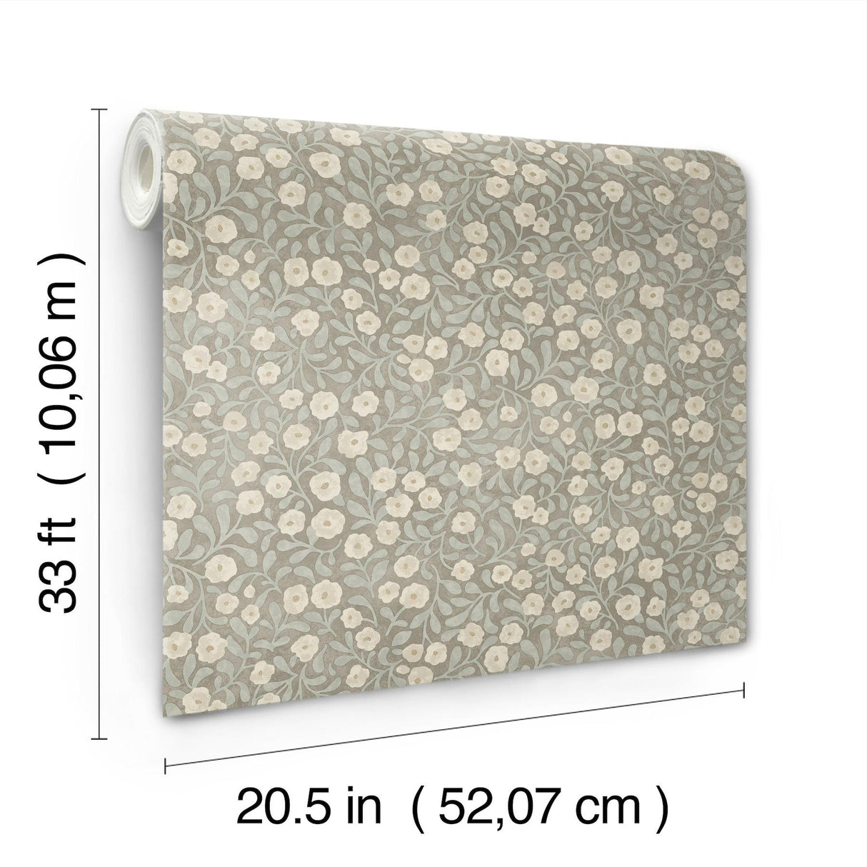 York Poppy Trail Aqua Floral Wallpaper