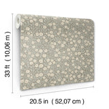 York Poppy Trail Aqua Floral Wallpaper
