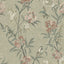 York Tea Olive Green Finch Frolic Wallpaper