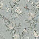 York Tea Olive Blue Finch Frolic Wallpaper