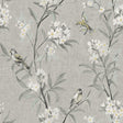 York Tea Olive Gray Finch Frolic Wallpaper