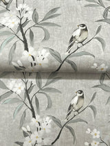 York Tea Olive Gray Finch Frolic Wallpaper