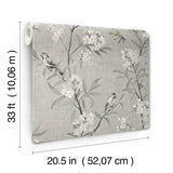 York Tea Olive Gray Finch Frolic Wallpaper