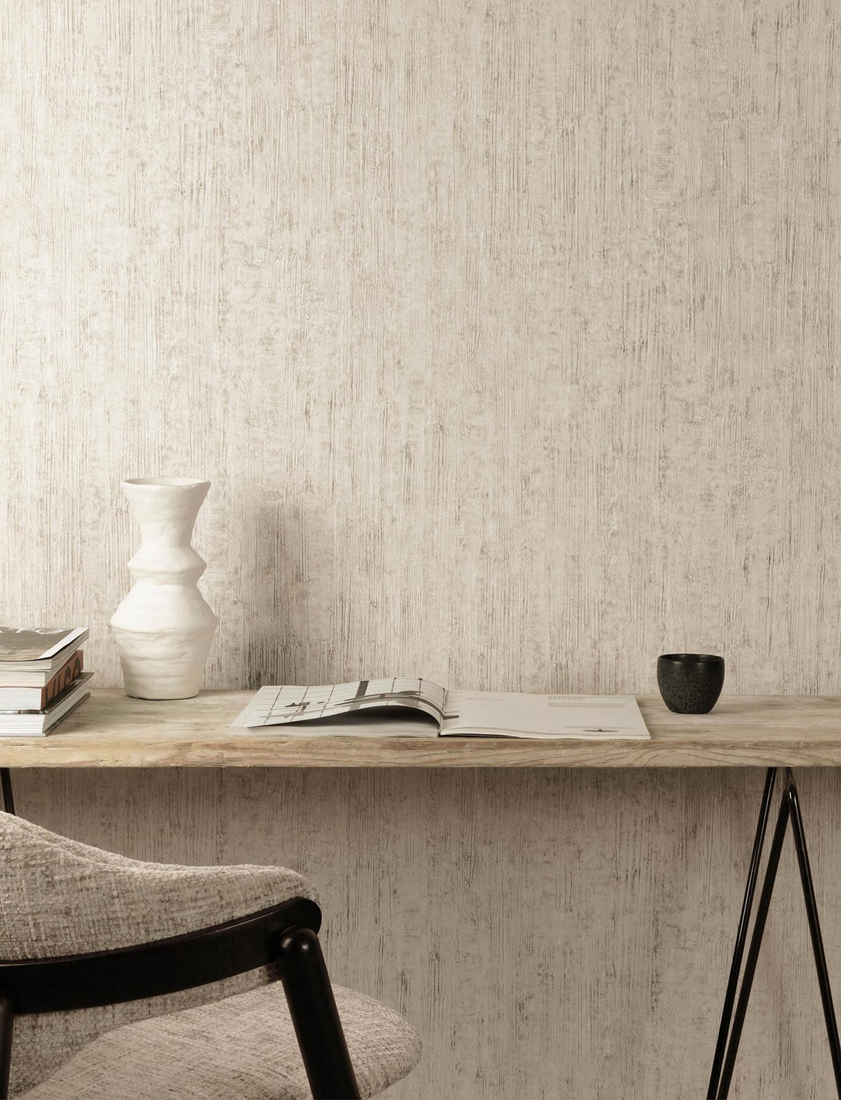 York Ramona Beige Distressed Texture Wallpaper