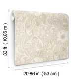 York Liora Beige Floral Trail Wallpaper
