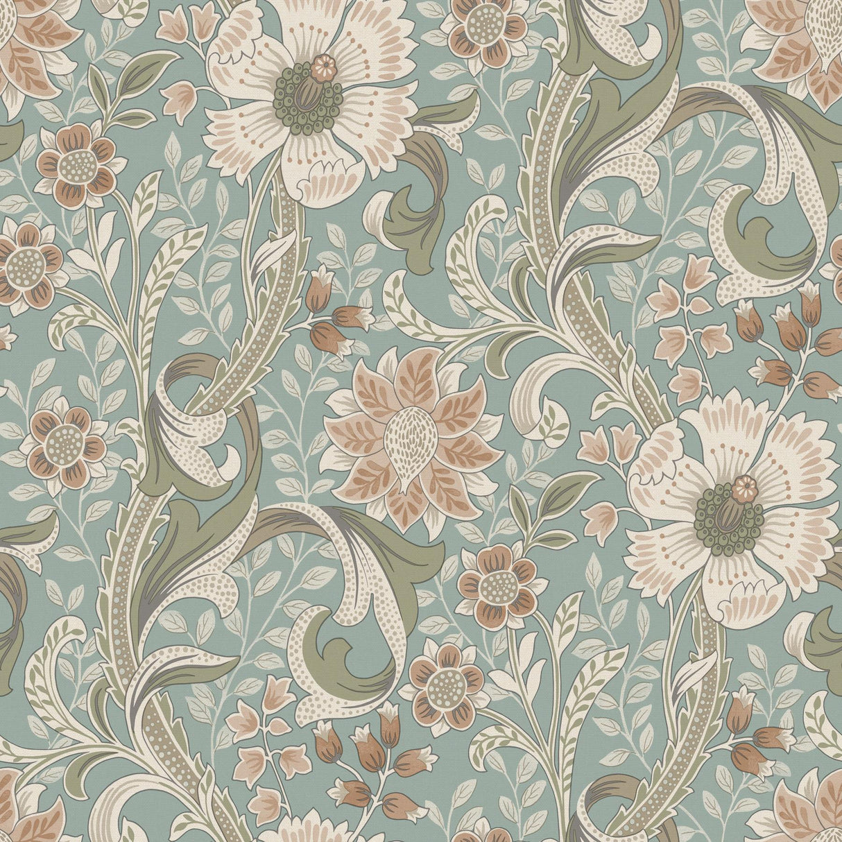 York Liora Aqua Floral Trail Wallpaper