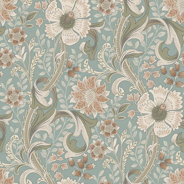 York Liora Aqua Floral Trail Wallpaper