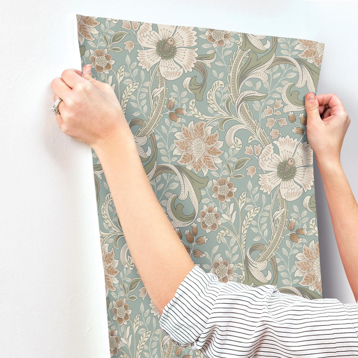 York Liora Aqua Floral Trail Wallpaper