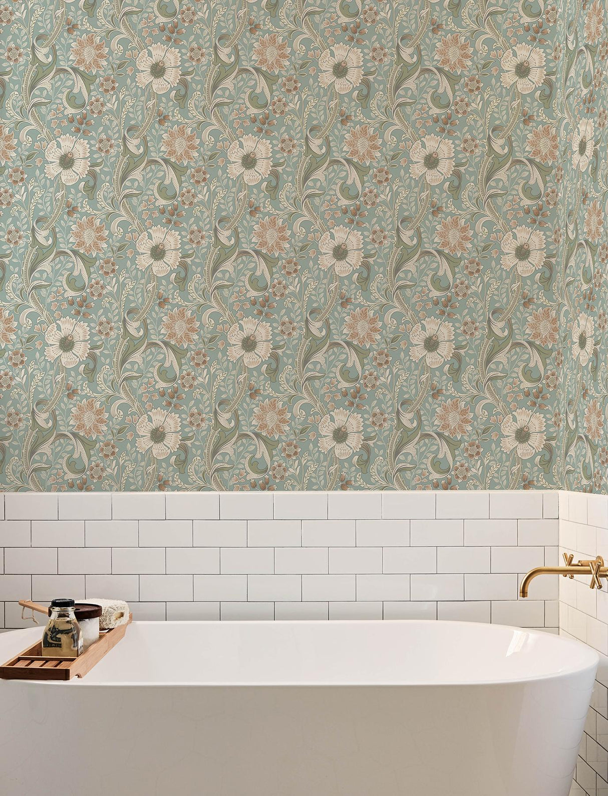 York Liora Aqua Floral Trail Wallpaper